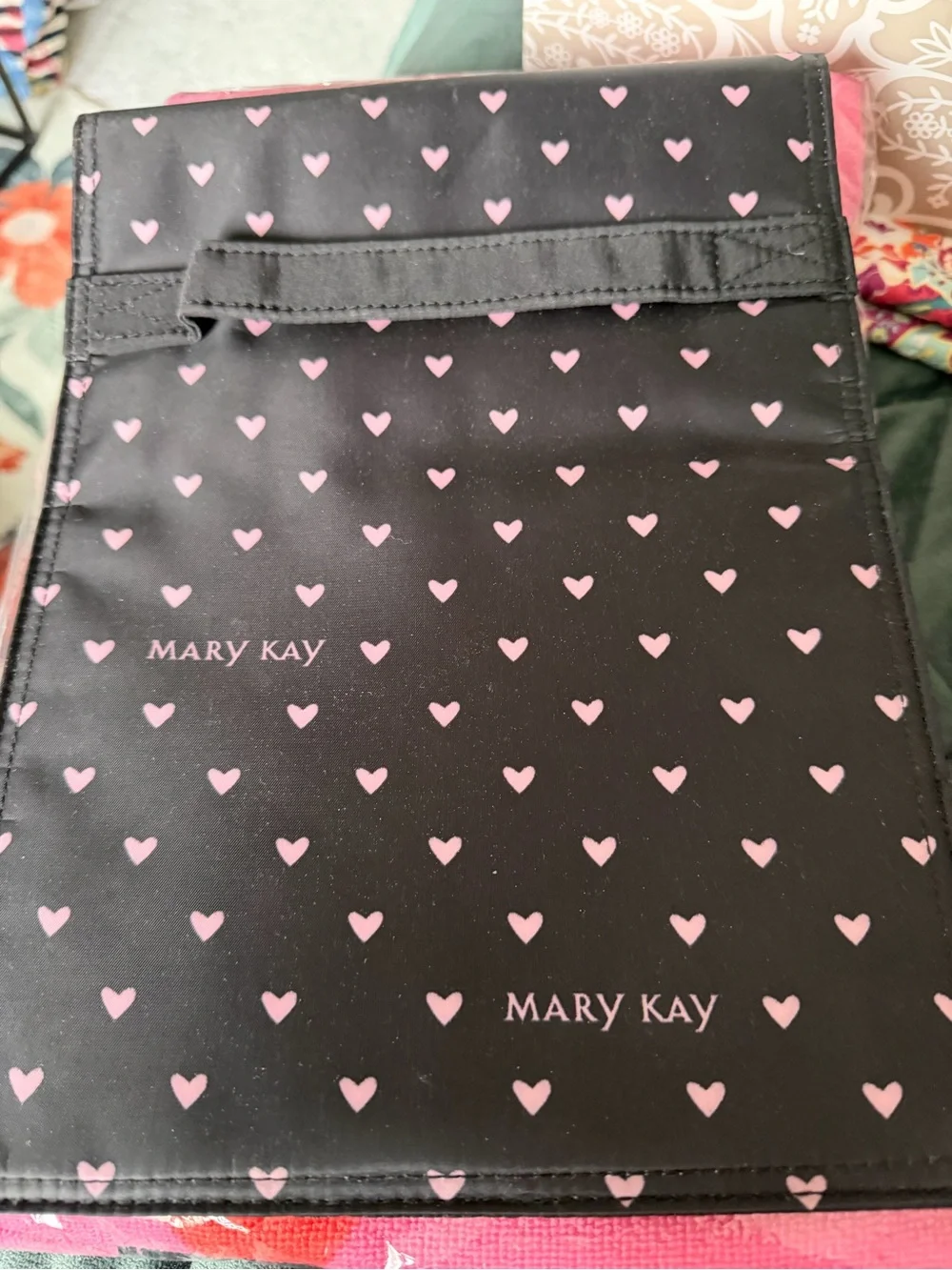 Mary Kay Black & Pink Hanging Cosmetic Organizer with Clear Pockets